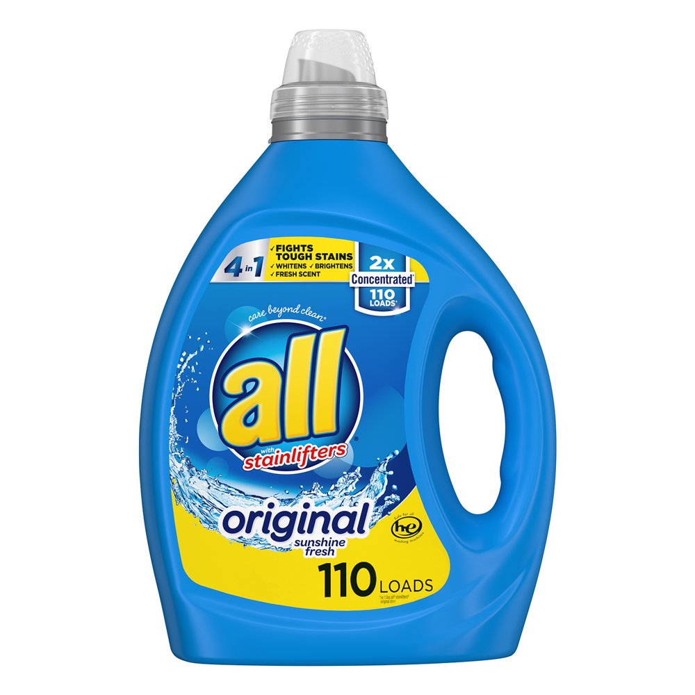 all Liquid Laundry Detergent, Stainlifter Fights Tough Stains, 2X