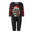 thumbnail image 2 of Christmas Family Pajamas Matching Set Letter Print Long Sleeve Tops and Elastic Plaid Pants Loungewear Soft Sleepwear, 2 of 10