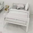 thumbnail image 3 of Twin Over Twin Bunk Bed for Kids Boys Girls, Metal Bunk Bed with Ladders & Guardrail,Convertible 2 Beds,White, 3 of 8