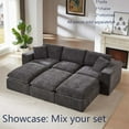 thumbnail image 6 of Miniyam 30" x 40" Dark Gray Multi-Functional Ottoman | The Ultimate Flexible Piece to Complete Your L/U-Shape Sofa Configuration, 6 of 9