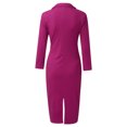 thumbnail image 4 of Gibobby Vestido casual de punto para mujer Vestido de manga globo con cinturón y cuello cruzado en el pecho de color liso para mujer(Morado,G), 4 of 5