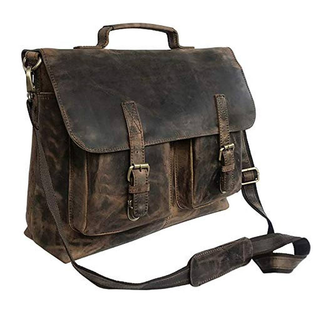 Cuero Bags - 18 Inch Retro Buffalo Hunter Leather Laptop Messenger Bag ...