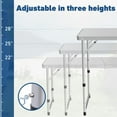 thumbnail image 4 of Acpouw 4 ft Folding Camping Table with Storage, Camping Kitchen Station, Aluminum Portable Folding Table Camp Cook Desk with Storage Organizer and 2 Adjustable feet, White, 4 of 8
