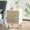 thumbnail image 6 of Tribesigns 3-Drawer Nightstand, White & Light Brown Nightstand, Bedside Table with Storage and Gold Legs, Night Side Table for Bedroom, Dorm, 6 of 6