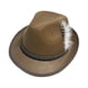 thumbnail image 2 of Sombrero Fedora para hombre, sombrero de jazz, traje de los años 20, sombreros de cubo, sombreros de bombín Derby informales, gorra de ala rizada para Marrón Salvador Sombreros Fedora para Hombre, 2 of 9