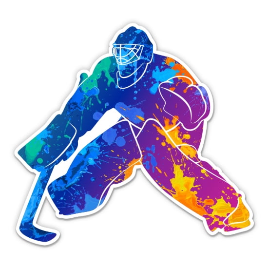Ice Hockey Goalie - 3" Vinyl Sticker - For Car Laptop Water Bottle Phone - Waterproof Decal
