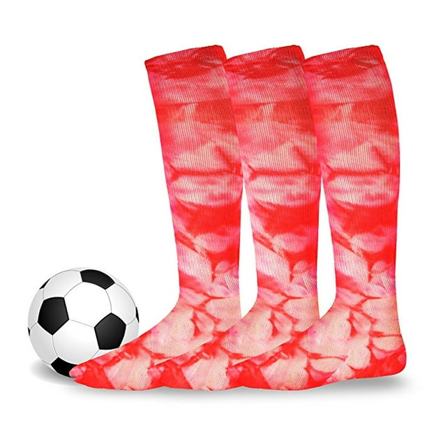 Cotton Unisex Soccer Sports Team Socks 3 Pack (Junior (79), Tie