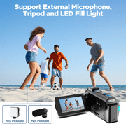 Campark 4K Video Camera Camcorder 48MP 3” Touch Screen Vlogging Camera for YouTube