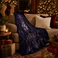 thumbnail image 3 of Gothic Anatomical Heart Thorn Lily and Purple Gem Art, Cozy Flannel Blanket, Home Decor for Gothic Decor Fans, Bedroom and Lounge, Halloween Gift, Dark Victorian Pattern, 3 of 9