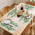 thumbnail image 5 of Summer Welcome Placemats Set&nbsp;of&nbsp;8 Green Eucalyptus Leaves Botanical Farm Linen Heat Insulation Washable Place Mats, Non-Slip Table Mats for Dining Table Party Kitchen Decor,13x19 Inch, 5 of 9