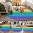 thumbnail image 5 of Round Area Rug 5ft Multicolor Rainbow Abstract Colored Gradient Area Rugs Washable Low Pile Floor Carpet for Bedroom, Ombre Art Non Slip Soft Rugs for Living Room Entryway Dining Room, 5 of 9