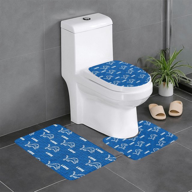 Juego de alfombras de baño de 3 piezas del equipo Det_Lions Alfombra antideslizante para baño de 31,5 x 20 pulgadas