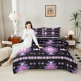 thumbnail image 4 of Homewish Purple Aztec Full Size Comforter Sets, Bohemian Geometric Bedding Comforter Set, Rustic Lodge Cabin Farmhouse Bedding Sets, Super Cozy Room Decor, 4 of 8