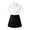 White, variant on SROBPTY Teen Girls Summer Uniforms Set Solid Collared Short Sleeve Button Top Skirt