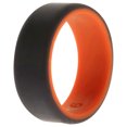 thumbnail image 1 of Anillo de boda de silicona de 2 capas biselado de 8 mm Naranja-gris ROQ para hombres Anillo de 9 mm, 1 of 1