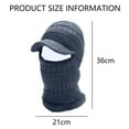thumbnail image 2 of Gorro de punto para pasamontañas de invierno, cálido, para ciclismo, esquí, tamaño universal, resistente al viento, para clima frío, 2 of 5