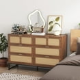 thumbnail image 5 of 6 Drawer Dresser for Bedroom, Rattan Dresser Drawer with Metal Handles, Modern Wooden Dresser Chest, 5 of 8