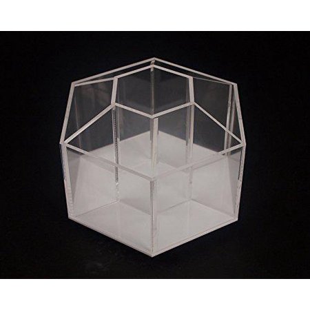 UPC: 0802299251183 | clear rotating desktop organizer – 7 compartment hexagon acrylic desk and table top stationary sorter – stylish holder for office supplies  pens  pencils and more – by designstyles