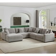 thumbnail image 5 of LolLov Furniture Polyester Modular Sectional Sofa Living Room Furniture Set, Light Gray, 5 of 7