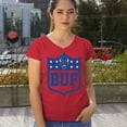 thumbnail image 4 of Buffalo Shield Women's V-Neck T-shirt Game Night Fantasy Football Fan Tailgate NY, 4 of 7