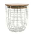 thumbnail image 5 of Jofran Global Archive Nested Storage Solid Wood and Metal Basket End Tables (Set of 2), 5 of 11