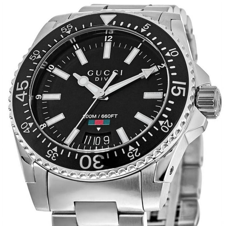 Gucci Men s Dive Black Dial Watch YA136301A Walmart