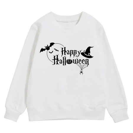 

Halloween Costumes for Kids Girls Sweatshirt Fall And Winter Children s Warm Tops Comfortable Cartoon Festival Printing Casual Style Girls Sweatshirt Kids Hoodie(Color:White Size:)