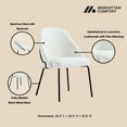 thumbnail image 4 of Gracie White and Black Leatherette Dining Chair with Steel Legs - Set of 4, 4 of 10
