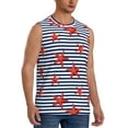 thumbnail image 2 of Haiem Men's Starfish Navy Blue Stripe Print Tank Tops Summer Sleeveless Cut Off Workout T-Shirts Fitness Vest Athletic Undershirts-XX-Large, 2 of 8