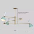 thumbnail image 3 of 3 Arms 6 Lights Stilnovo Style Modern Brass Bespoke Chandelier Both Side Light, 3 of 4