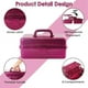 thumbnail image 4 of Caja de Almacenamiento de Herramientas para Manualidades y Color Rosa Brillante, Caja de Herramientas de Transporte Apilable de 3 , Caja de Costura, Organizador para Arte, 4 of 5