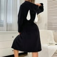 thumbnail image 4 of Robes for Women Long Robes Bunny Hooded Belt Bathrobes with Pocket Warm Soft Long Sleeve Plus Size Robe Valentine's Day Wear, 4 of 5