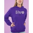 thumbnail image 2 of Live Life Daisy Lettering Hoodie Women -Image by Shutterstock, Female 4X-Large, 2 of 4