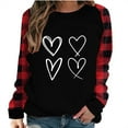 thumbnail image 2 of POTETI Valentine Clothes Women Womens Blouses 3/4 Sleeve,Womens Red Valentines Day Gifts for Girlfriend Tees Heart Print Casual Crew Neck Tops, 2 of 4