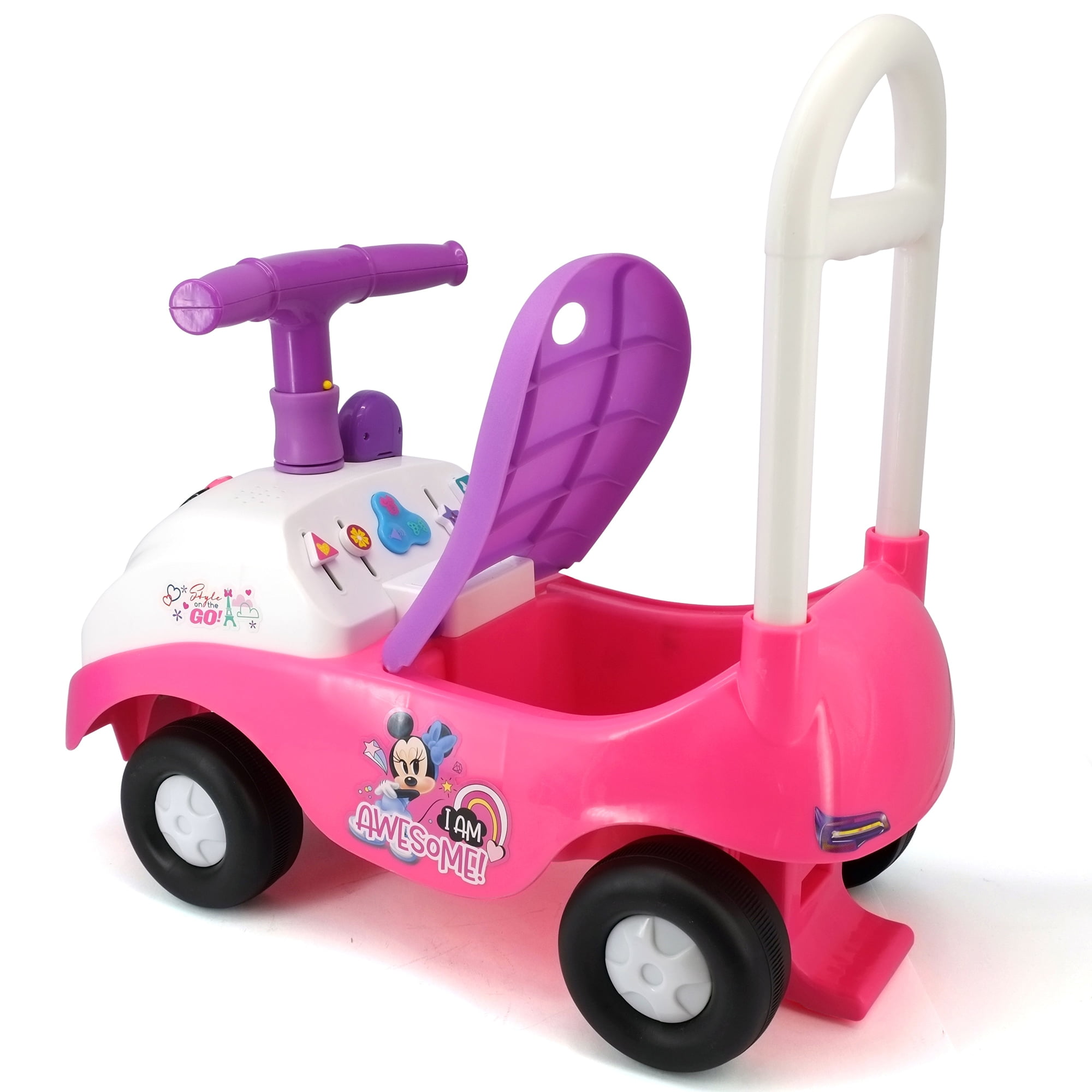 Kiddieland Adorable Kid Push & Pedal Ride-On, Plastic Pink, 19.50 x 9.85 x 18.25 Inches, 4.9 lbs