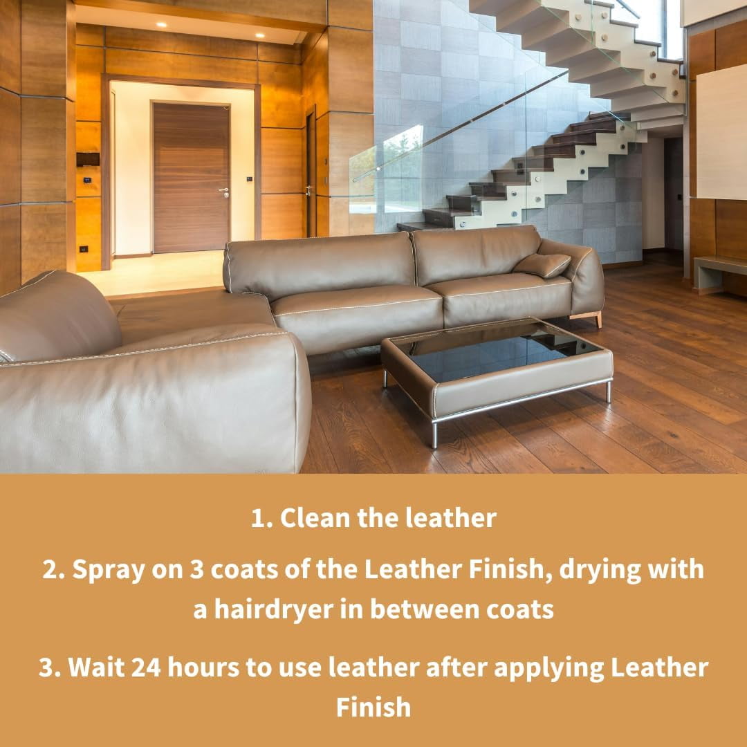 Furniture Clinic Leather Finisher Gloss | Seal & Protect | Suitable for Leather Sofas, Car Interiors, Handbags, and More | Flexible | Prevents Scratches and Scuffs | Gloss Finish (500 ml / 17 oz)