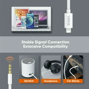 VIDVIE iPhone Compatible Aux Cable Jack Audio Connector Data Sync Cable AL1108 5 Feet 3.5mm Auxiliary Cable (iPhone Audio Link to Car Jack, Headphones & Speakers) (White) Support All iOS Version