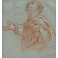 thumbnail image 2 of Bartolomeo Cesi 12x13 Black Ornate Wood Framed Double Matted Museum Art Print Titled: A Boy Gazing Upward in Adoration (C. 1594), 2 of 5