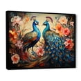 thumbnail image 2 of Designart "Peacock Ensemble Blue Coral Indian Art I" Indian Art Floater Framed Canvas Print, 2 of 7