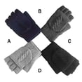 thumbnail image 1 of 1 Paire de Gants Tricotés à Tige Rabattable Gants d'Hiver pour l'Extérieur Gants d'Hiver Randonnée Camping Chauds Mitaines Sans Doigts en Coton, Gris Foncé, 1 of 8