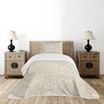 thumbnail image 4 of Ambesonne Oriental Quilted Bedspread Set 2 Pcs, Nature Inspired Art Motif, Twin Size, White and Tan, 4 of 5