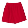 thumbnail image 5 of Women Solid Color Summer Pocket Casual Wide Leg Pants for Women Everyday Relaxed Fit Beach Home Wear Lightweight Loose Sports Shorts for Warm Weather Red L, 5 of 5