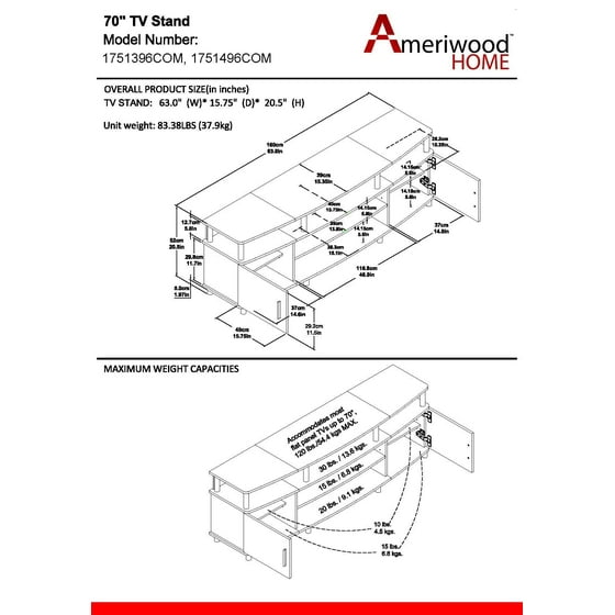 Ameriwood Home Carson Tv Stand For Tvs Up To 70 Multiple Colors