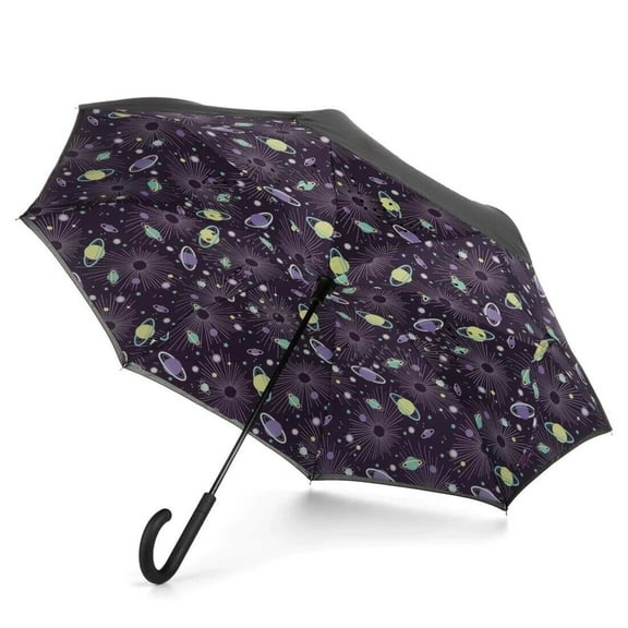 Totes Women's Inbrella Reverse-Close Folding Umbrella, Galaxy-N07 - 0901
