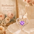 thumbnail image 3 of HESHPAWS Love Pendant Necklaces for Women With Birthstone Zirconia, Christmas Birthday Anniversary Jewelry Gift for Women Wife, 3 of 6