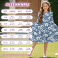 thumbnail image 6 of FKELYI Blue Dandelion Print Ruffle Twirly Dress for Girl Long Sleeve Crew Neck Casual Dress for Party Holiday Spring Fall Playwear for 3-14 Y Girls, 7-8 Y, 6 of 6
