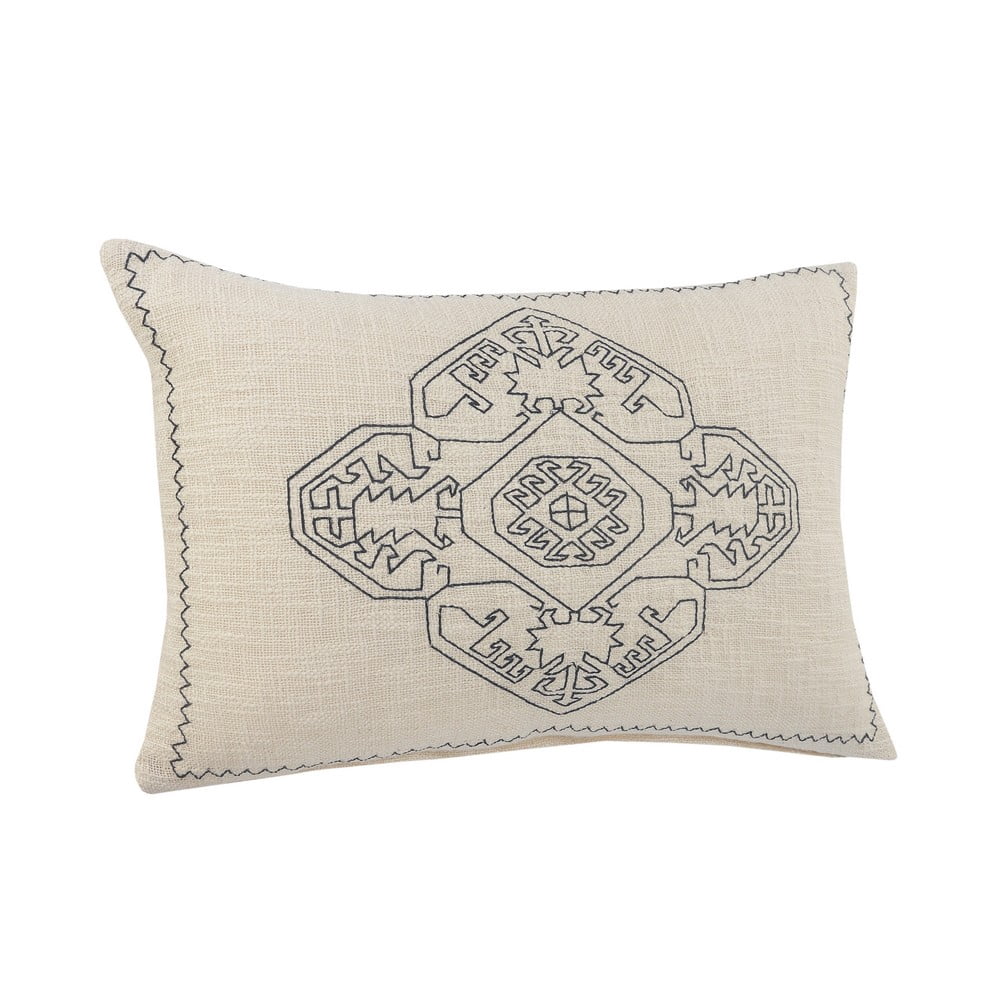 Ox Bay 16" x 24" White/ Blue Medallion Organic Cotton Pillow Cover