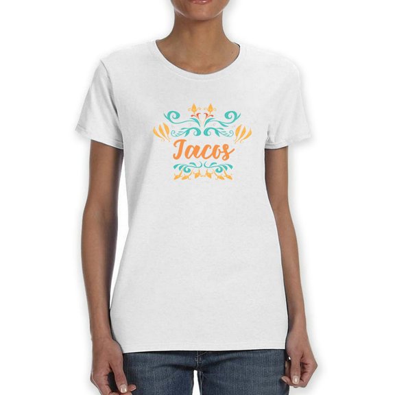 Tacos Pattern Graphic Women T-Shirt, Female x-Large