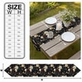 thumbnail image 3 of Vintage Black Floral Table Runner Linen Burlap Table Runner 70 Inches Long Spring Seasonal Botanical Blooms Dresser Scarves for Kitchen Island Coffee Dining Party Wedding Holiday Decor 13"x70", 3 of 8