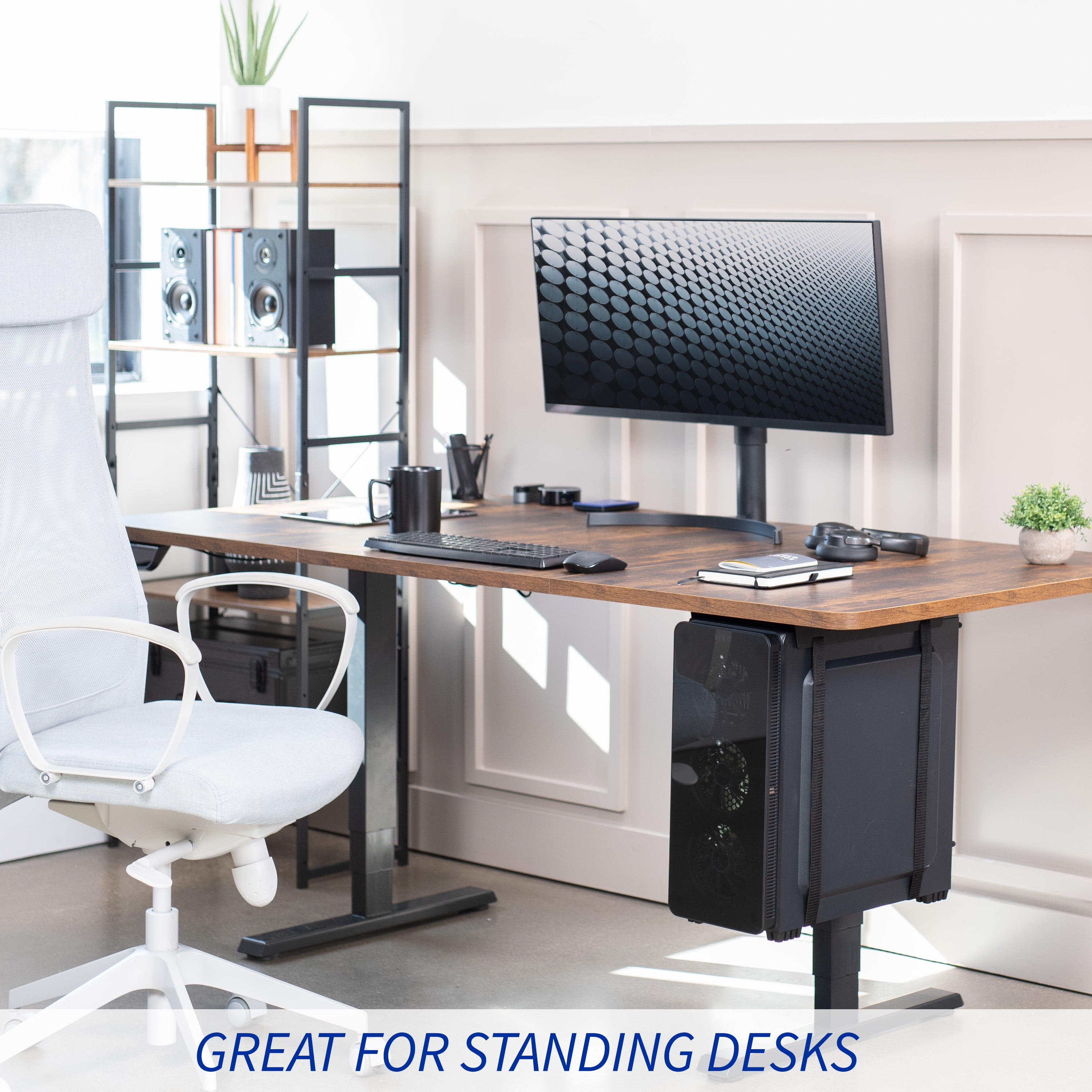 VIVO Adjustable Under Desk and Wall PC Mount, Computer Case CPU Holder with  Swivel Action and Secure Locking, Black, MOUNT-PC01